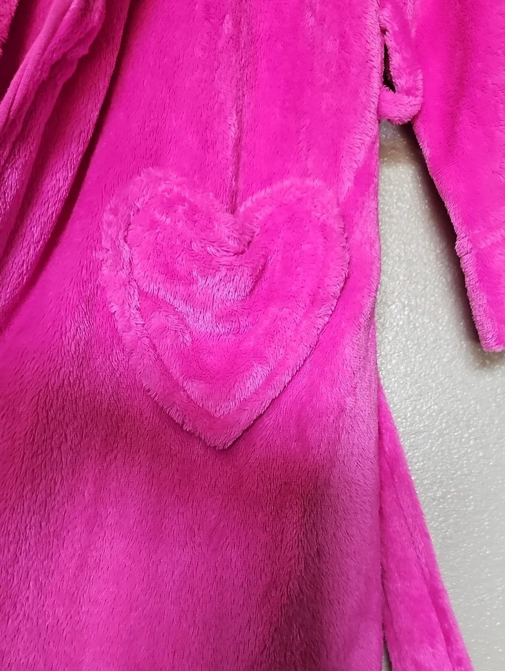 Komar Kids Bright Pink & Heart Pockets Girls Bath Robe Size 6/6X